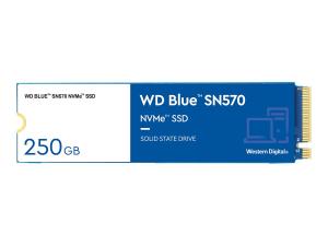 WD Blue SN570 NVMe SSD WDS250G3B0C - SSD - 250 Go - interne - M.2 2280 - PCIe 3.0 x4 (NVMe) - WDS250G3B0C - Disques SSD