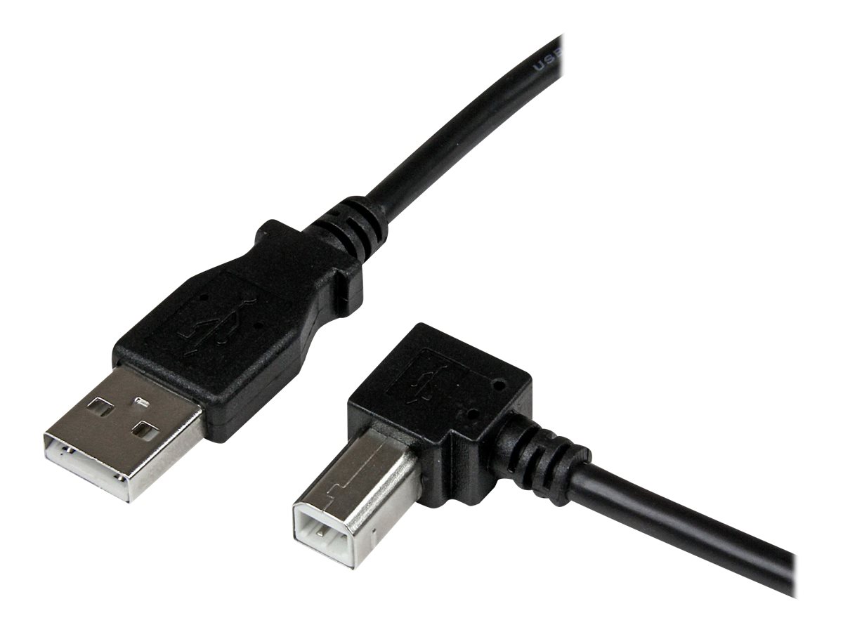 StarTech.com Câble USB 2.0 Type A vers USB Type B Coudé à droite Mâle / Mâle - Adaptateur pour imprimante 3 m Noir - Câble USB - USB type B (M) pour USB (M) - USB 2.0 - 3 m - connecteur à 90° - noir - USBAB3MR - Câbles USB