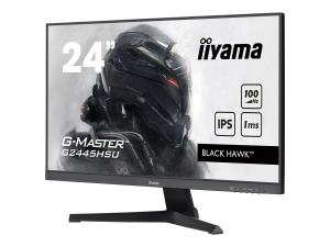 iiyama G-MASTER Black Hawk G2445HSU-B2 - Écran LED - 24" (23.8" visualisable) - 1920 x 1080 Full HD (1080p) @ 100 Hz - IPS - 300 cd/m² - 1300:1 - 1 ms - HDMI, DisplayPort - haut-parleurs - noir mat - G2445HSU-B2 - Écrans d'ordinateur