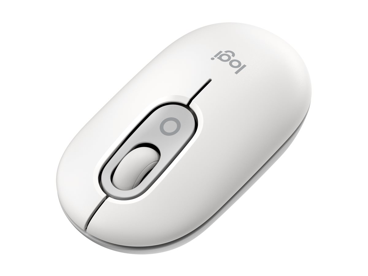 Logitech POP - Souris - emoji personnalisable - optique - 4 boutons - sans fil - Bluetooth 5.1 LE - blanc cassé - 910-007411 - Souris