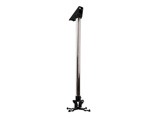 B-TECH PRO Install BT899XL-FD - Kit de montage (plaque fourreau plafonnière, Pole d'extension, adaptateur pour montage sur poteau, support de fixation, plaque de jonction, plaque pivotante, plaque de montage pour carousel, 4 pieds longs, 4 pieds courts) - chute fixe - pour projecteur - extra-large, micro ajustable - verrouillable - noir & chrome - BT899XL-FD100/BC - Montages de projecteur