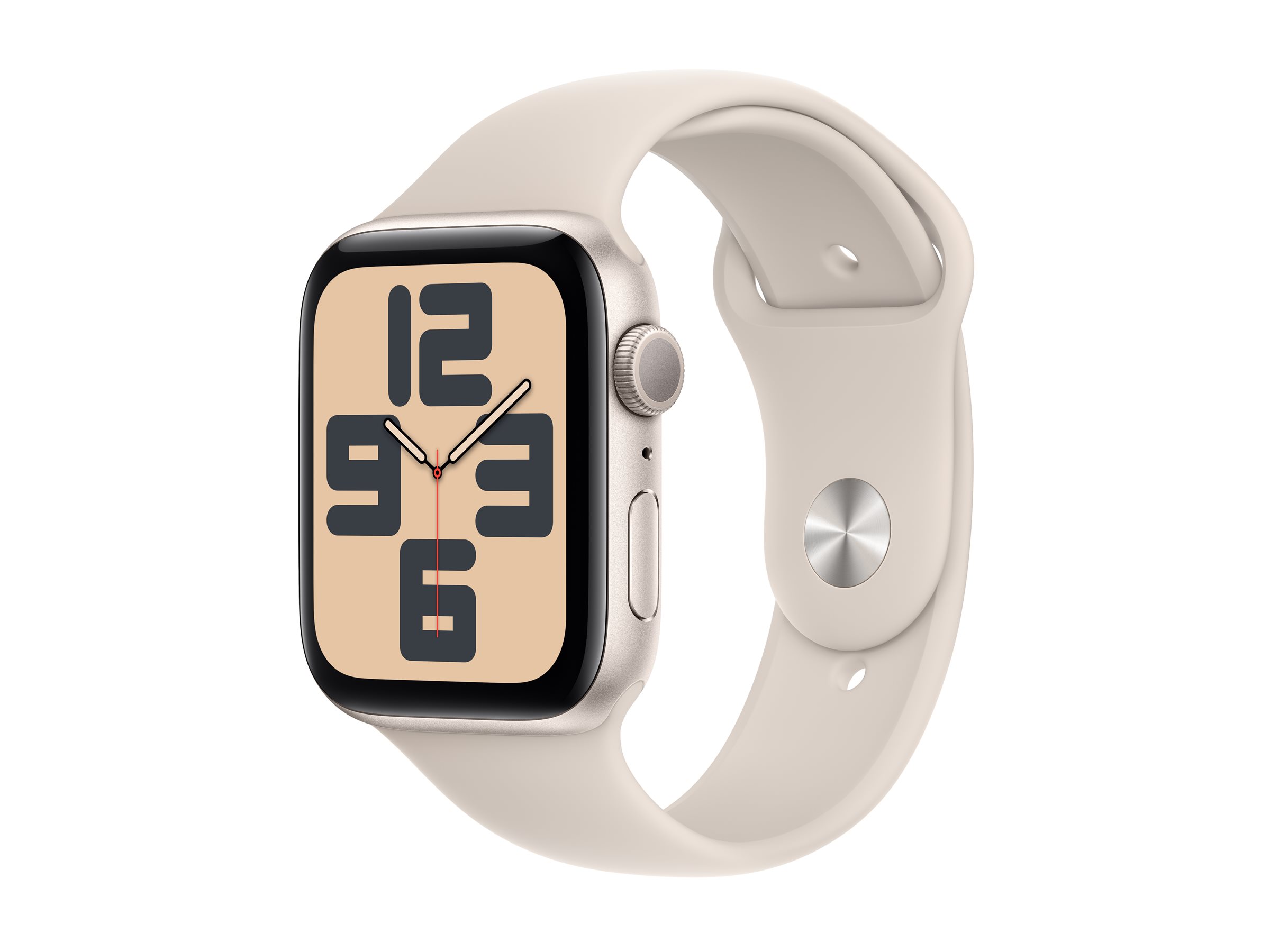 Apple Watch SE (GPS) - 2e génération - 44 mm - aluminium droit - montre intelligente avec bande sport - fluoroélastomère - droit - taille du bracelet : S/M - 32 Go - Wi-Fi, Bluetooth - 32.9 g - MRE43QF/A - Montres intelligentes