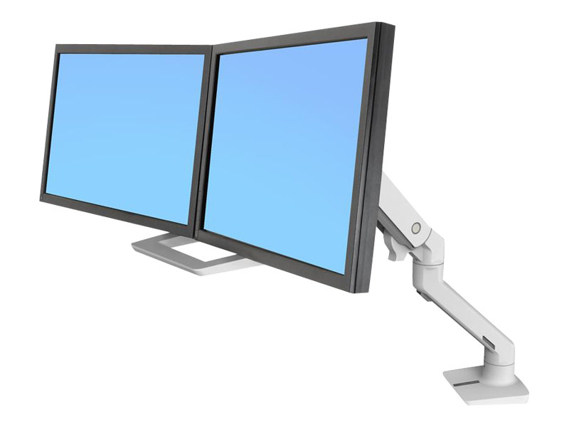 Ergotron HX - Kit de montage (poignée, bras articulé, fixation par pince pour bureau, montage par passe-câble, 2 pivots, arc charnière, extension) - Technologie brevetée Constant Force - pour 2 écrans LCD - blanc - Taille d'écran : jusqu'à 32 pouces - 45-476-216 - Accessoires pour écran