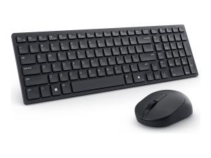 Dell Silent Keyboard and Mouse KM555 - Ensemble clavier et souris - sans fil - 2.4 GHz, Bluetooth 5.1 - AZERTY - Français - noir - avec 3 ans de service Advanced Exchange - KM555-BLK-FR - Ensembles clavier et souris