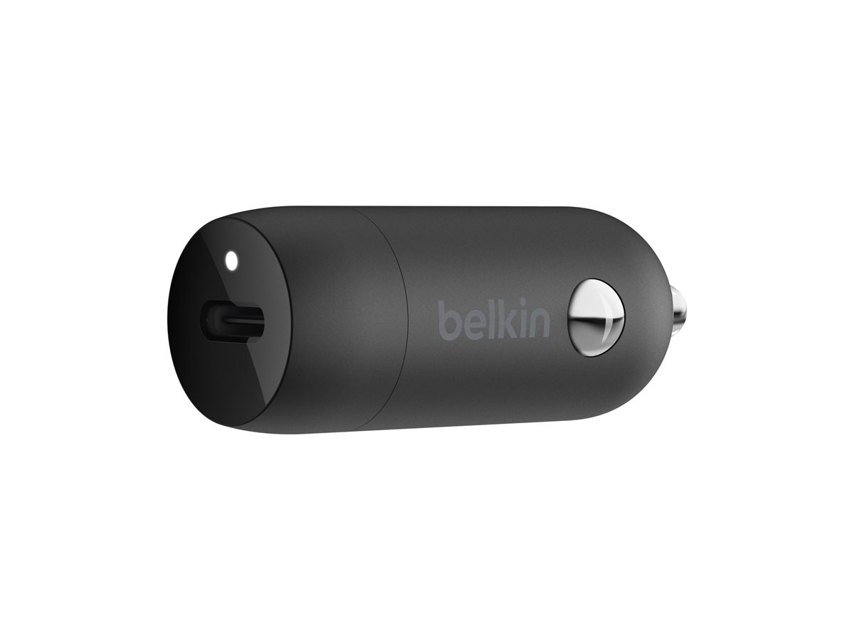 Belkin BOOST CHARGE - Adaptateur d'alimentation pour voiture - 20 Watt - Fast Charge (24 pin USB-C) - noir - CCA003BTBK - Adaptateurs électriques et chargeurs