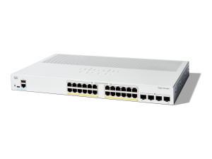 Cisco Catalyst 1300-24P-4G - Commutateur - C3 - Géré - 24 x 10/100/1000 (PoE+) + 4 x 10 Gigabit SFP+ - Montable sur rack - PoE+ (195 W) - C1300-24P-4G - Concentrateurs et commutateurs gigabit