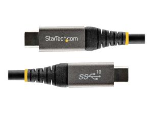 StarTech.com Câble USB C 10Gbps 1m - Certifié USB-IF - Câble USB 3.1/3.2 Gen 1 Type-C - 100W (5A) Power Delivery, DP Alt Mode - Cordon USB C vers C - Charge/Synchronisation (USB31CCV1M) - Câble USB - 24 pin USB-C (M) pour 24 pin USB-C (M) - USB 3.2 Gen 2 / DisplayPort 1.4 /Thunderbolt 3 - 1 m - support 4K - gris, noir - USB31CCV1M - Câbles USB