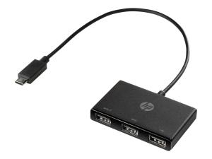 HP USB-C to USB-A - Concentrateur (hub) - 3 x SuperSpeed USB 3.0 - de bureau - pour Elite c640 G3 Chromebook Enterprise; Pavilion Aero Laptop 13-be2075ng - Z6A00AA - Concentrateurs USB