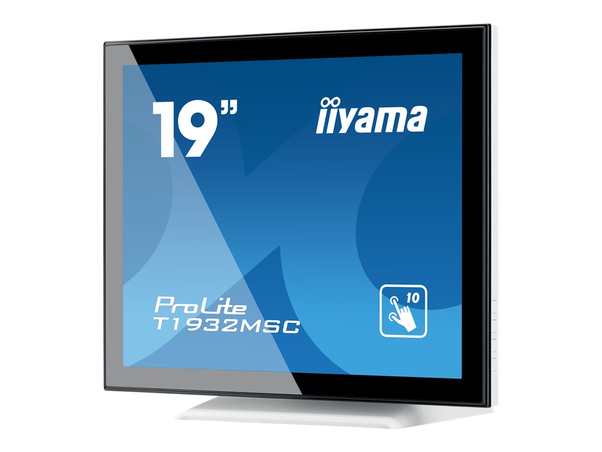 iiyama ProLite T1932MSC-W5AG - Écran LED - 19" - écran tactile - 1280 x 1024 - IPS - 250 cd/m² - 1000:1 - 14 ms - HDMI, VGA, DisplayPort - haut-parleurs - blanc - T1932MSC-W5AG - Écrans d'ordinateur