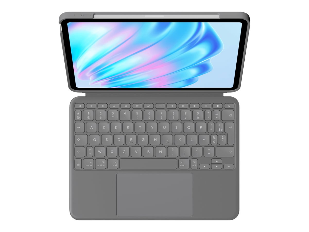 Logitech Combo Touch - Clavier et étui - avec trackpad - rétroéclairé - Apple Smart connector - AZERTY - Français - gris oxford - pour Apple 11-inch iPad Air (M2) - 920-012631 - Claviers