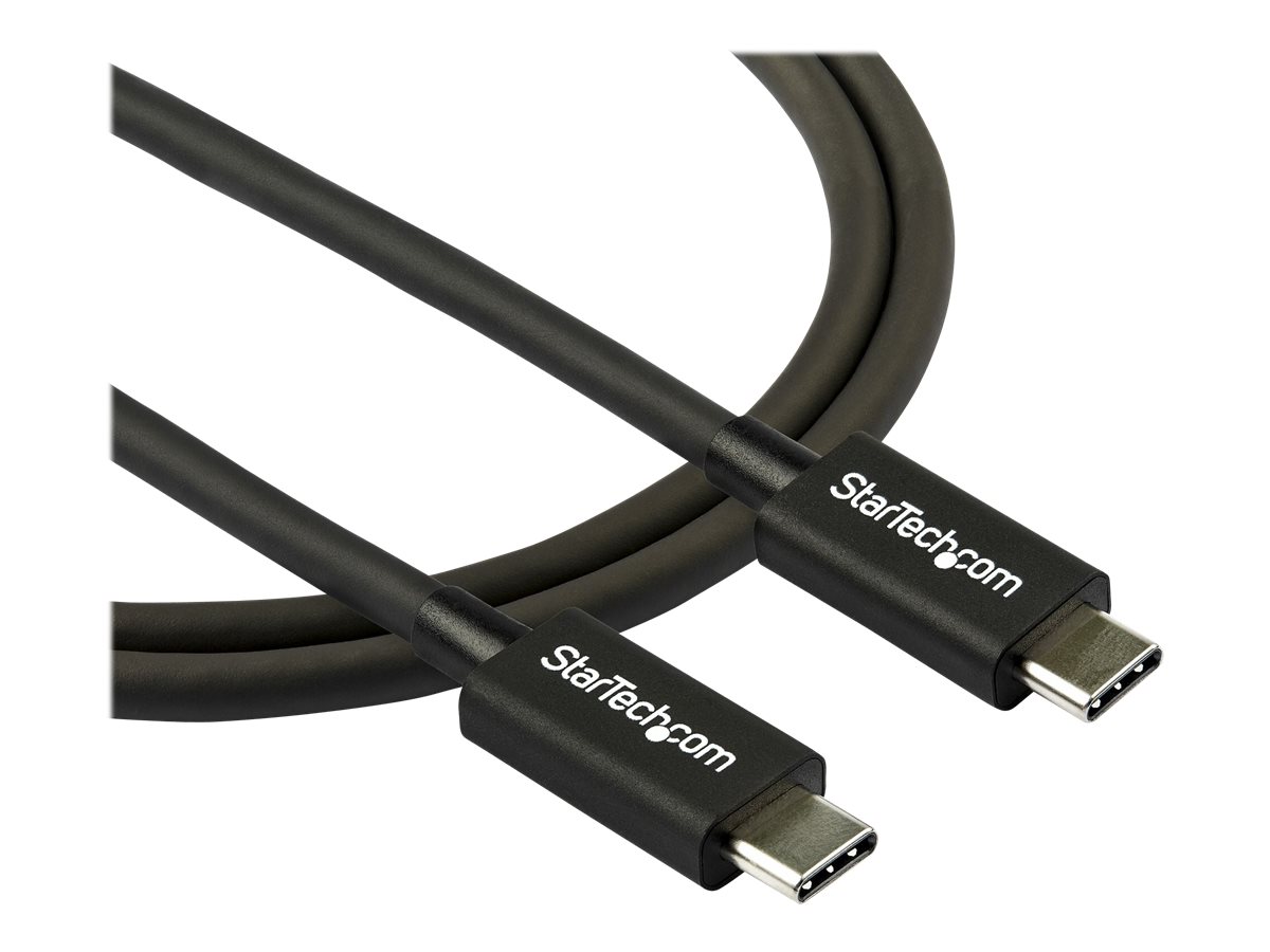 StarTech.com 2.6ft (80cm) Thunderbolt 3 Cable, 40Gbps, 100W PD, 4K/5K Video, Thunderbolt-Certified, Compatible w/ TB4/USB 3.2/DisplayPort - Câble Thunderbolt - 24 pin USB-C (M) pour 24 pin USB-C (M) - Thunderbolt 3 / USB / DisplayPort - 80 cm - support 4K, support 5K - noir - pour P/N: PEXUSB321C - TBLT34MM80CM - Câbles spéciaux