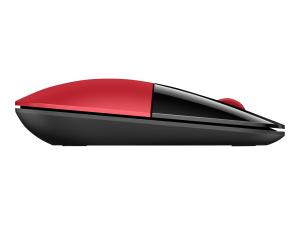 HP Z3700 - Souris - sans fil - 2.4 GHz - récepteur sans fil USB - rouge - pour HP 20, 22, 24, 27, 460; Pavilion 14, 15; Portable 24, 27, 590, 595, TP01 - V0L82AA#ABB - Souris