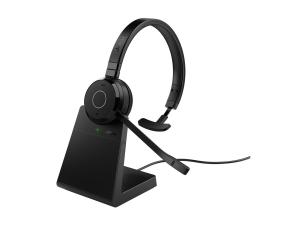 Jabra Evolve 65 TE Mono - Micro-casque - sur-oreille - Bluetooth - sans fil - USB-A via adaptateur Bluetooth - isolation acoustique - certifié UC - 6693-833-499 - Écouteurs