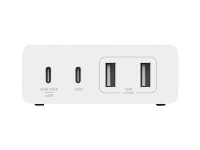 Belkin BOOST CHARGE GaN - Adaptateur secteur - 108 Watt - 4 connecteurs de sortie (2 x USB, 2 x USB-C) - blanc - WCH010VFWH - Adaptateurs électriques et chargeurs