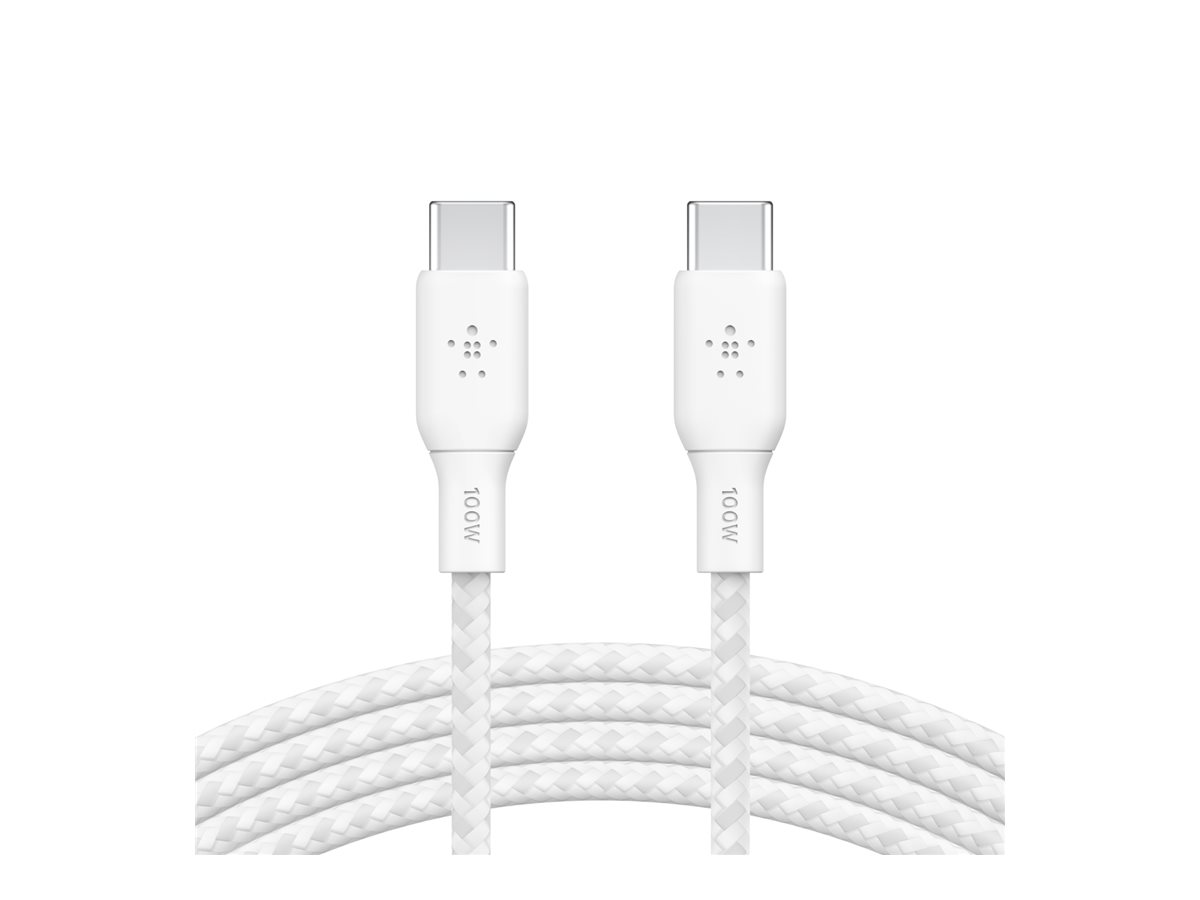 Belkin BOOST CHARGE - Câble USB - 24 pin USB-C (M) pour 24 pin USB-C (M) - 2 m - blanc - CAB014BT2MWH - Câbles USB