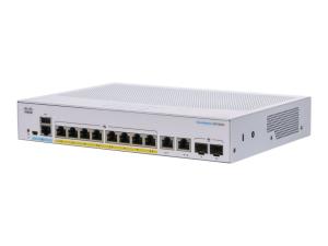Cisco Business 250 Series CBS250-8FP-E-2G - Commutateur - C3 - intelligent - 8 x 10/100/1000 (PoE+) + 2 x SFP Gigabit combiné - Montable sur rack - PoE+ (120 W) - CBS250-8FP-E-2G-EU - Concentrateurs et commutateurs gigabit