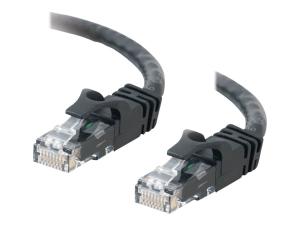 C2G Cat6 Booted Unshielded (UTP) Network Patch Cable - Cordon de raccordement - RJ-45 (M) pour RJ-45 (M) - 50 cm - UTP - CAT 6 - moulé, sans crochet, bloqué - noir - 83405 - Câbles de raccordement