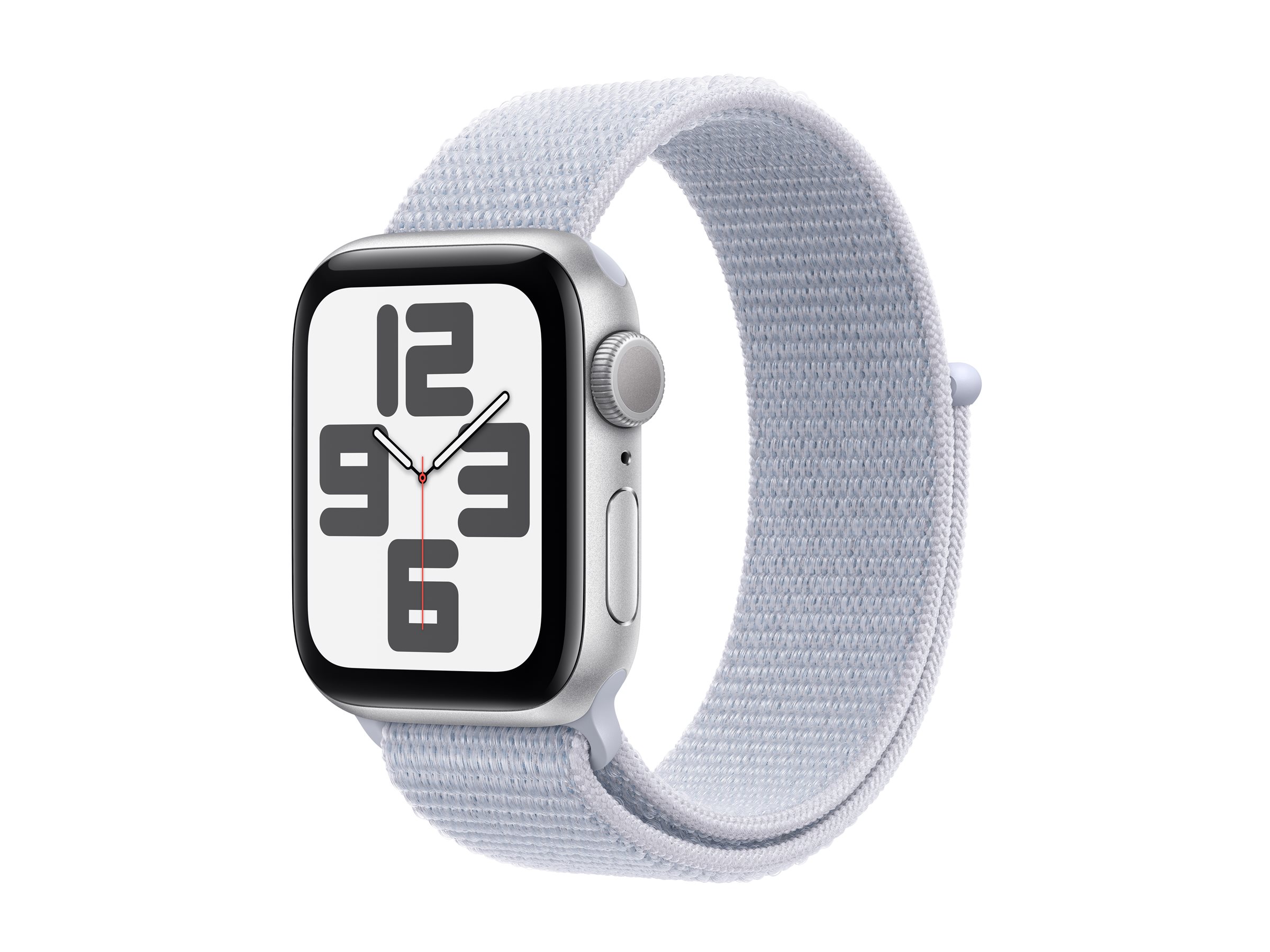 Apple Watch SE (GPS) - 2e génération - 40 mm - aluminium argenté - montre intelligente avec boucle sport - deux couches de matières textiles tissées - nuage bleu - taille du poignet : 130-200 mm - 32 Go - Wi-Fi 4, Bluetooth - 26.4 g - MXEE3QF/A - Montres intelligentes