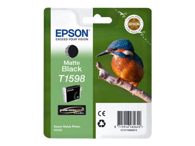 Epson T1598 - 17 ml - noir mat - original - blister - cartouche d'encre - pour Stylus Photo R2000 - C13T15984010 - Cartouches d'encre Epson