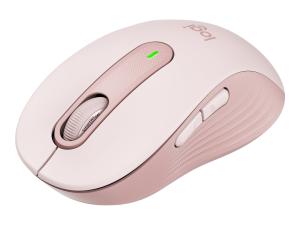 Logitech Signature M650 - Souris - optique - 5 boutons - sans fil - Bluetooth, 2.4 GHz - récepteur USB Logitech Logi Bolt - rose - 910-006254 - Souris