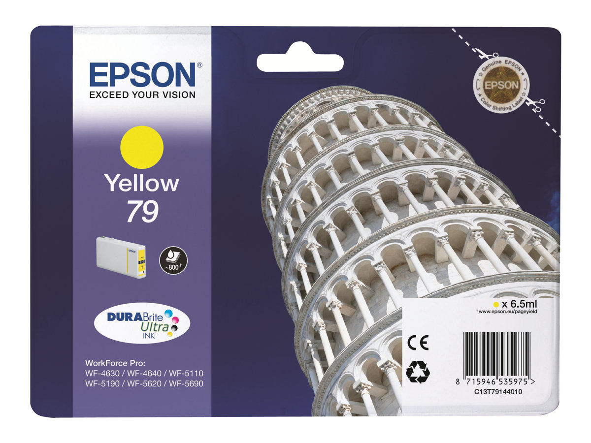 Epson 79 - 6.5 ml - jaune - original - cartouche d'encre - pour WorkForce Pro WF-4630DWF, WF-4640DTWF, WF-5110DW, WF-5190DW, WF-5620DWF, WF-5690DWF - C13T79144010 - Cartouches d'imprimante