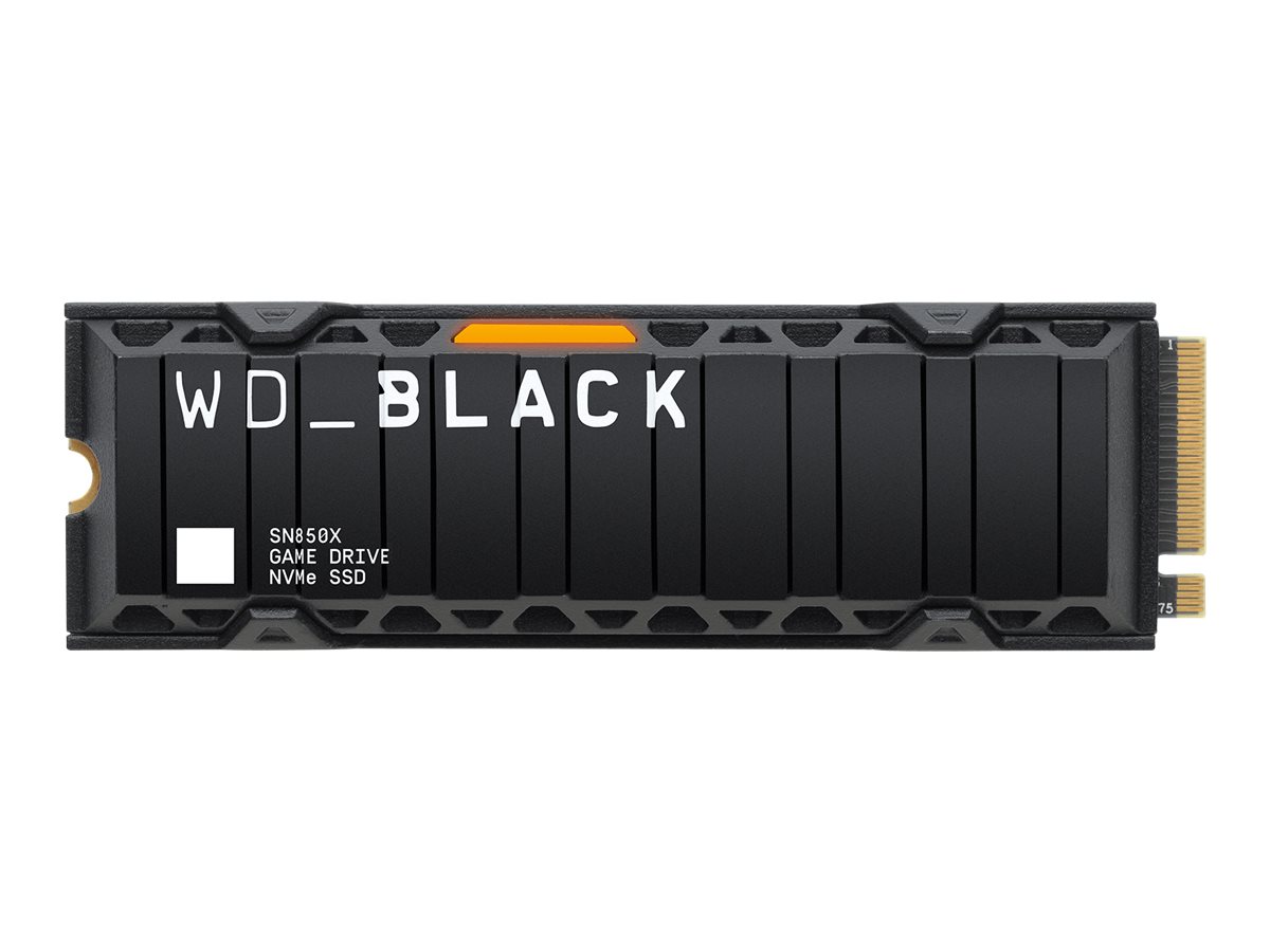 WD_BLACK SN850X WDS100T2XHE - SSD - chiffré - 1 To - interne - M.2 2280 - PCIe 4.0 x4 (NVMe) - TCG Opal Encryption 2.01 - dissipateur de chaleur intégré - WDS100T2XHE-00BCA0 - Disques SSD