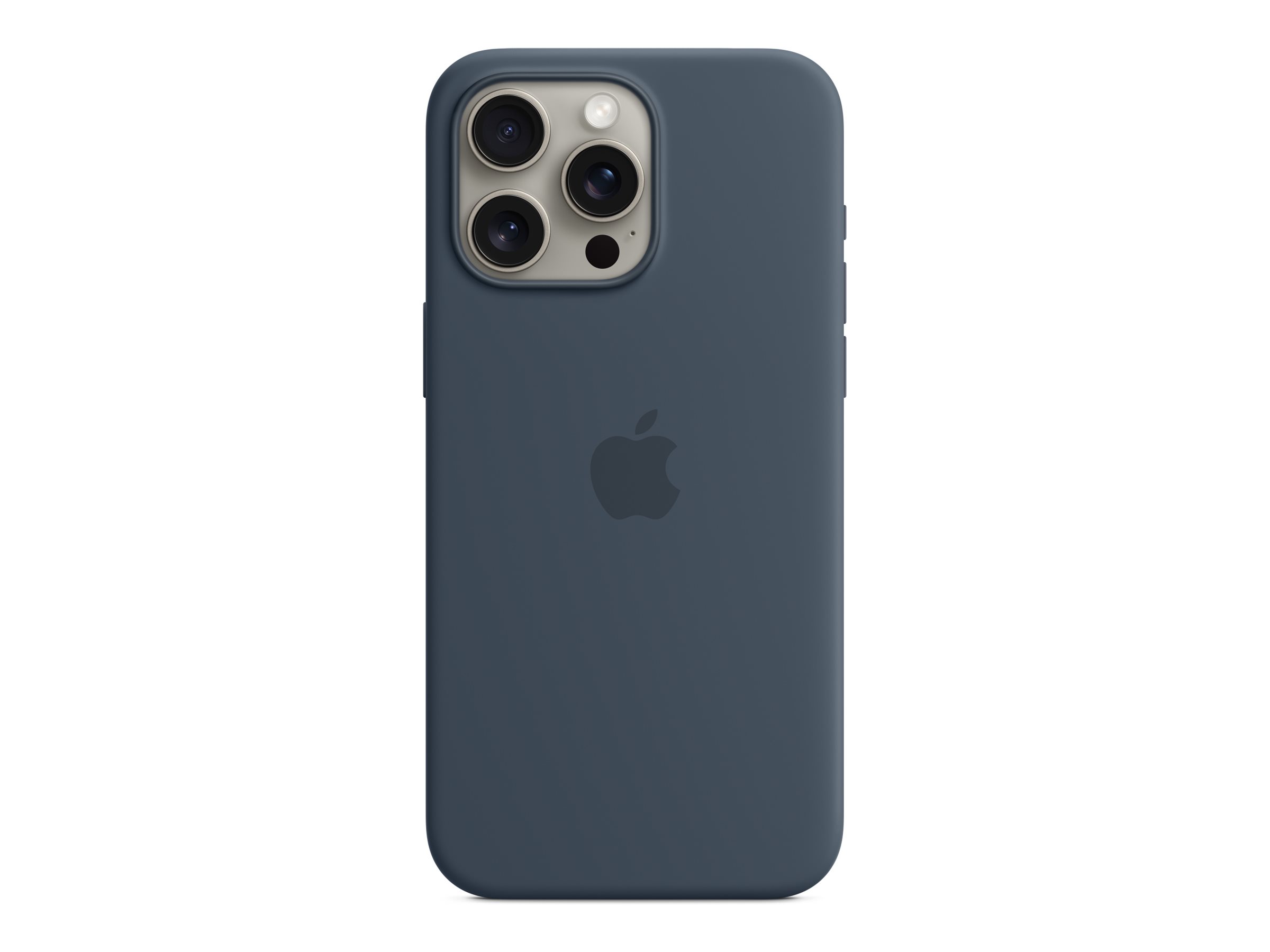 Apple - Coque de protection pour téléphone portable - compatibilité avec MagSafe - silicone - bleu tempête - pour iPhone 15 Pro Max - MT1P3ZM/A - Coques et étuis pour téléphone portable