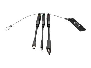 C2G Universal 4K HDMI Dongle Adapter Ring with Color Coded Mini DisplayPort, DisplayPort, and USB-C - Kit d'adaptateur vidéo - noir - support 4K - C2G30028 - Accessoires pour téléviseurs