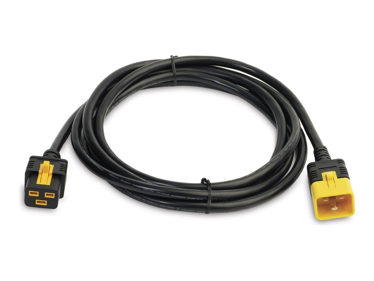 APC - Câble d'alimentation - IEC 60320 C19 pour IEC 60320 C20 - 3.1 m - verrouillé - noir - pour P/N: SMT2200I-AR, SMT2200R2I-AR, SMT3000I-AR, SMT3000R2I-AR, SRT1500XLI, SRT2200XLI-KR - AP8760 - Câbles d'alimentation