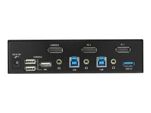 StarTech.com KVM switch écran clavier souris USB à 2 ports DisplayPort 4K 60 Hz - Commutateur KVM DP 1.2 avec hub USB 3.0 (SV231DPU34K) - Commutateur écran-clavier-souris/audio/USB - 2 x KVM / audio / USB - de bureau - Conformité TAA - SV231DPU34K - Commutateurs KVM