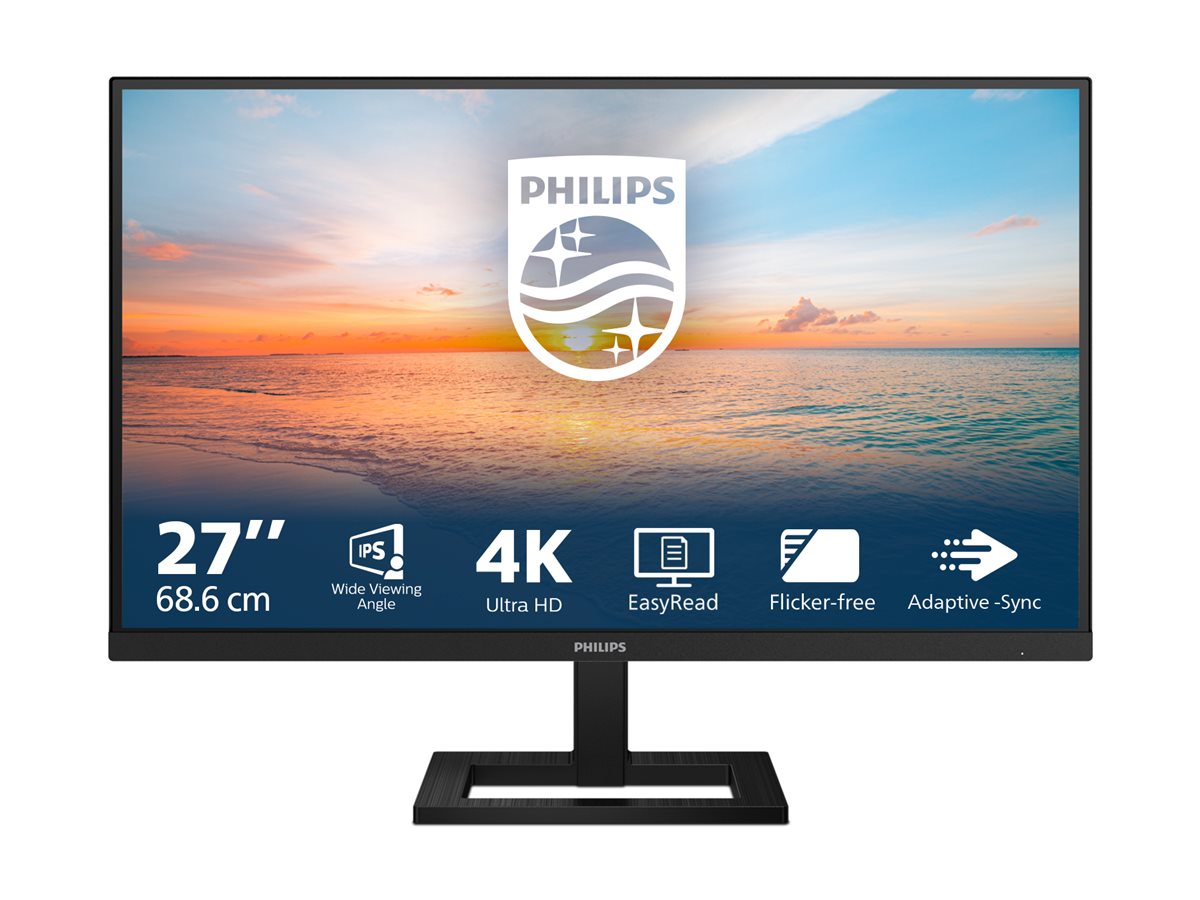 Philips 27E1N1900AE - 1000 Series - écran LED - 27" - 3840 x 2160 4K UHD (2160p) @ 60 Hz - IPS - 350 cd/m² - 1000:1 - HDR10 - 4 ms - 2xHDMI, USB-C - haut-parleurs - noir - 27E1N1900AE/00 - Écrans d'ordinateur