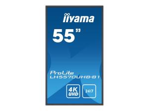 iiyama ProLite LH5570UHB-B1 - Classe de diagonale 55" (54.6" visualisable) écran LCD rétro-éclairé par LED - signalisation numérique - 4K UHD (2160p) 3840 x 2160 - noir mat - LH5570UHB-B1 - Écrans de signalisation numérique