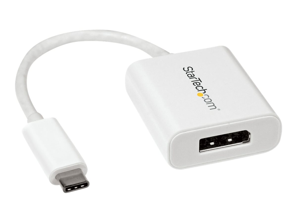 StarTech.com USB C DisplayPort - Adaptateur USB-C vers DP - 4K 60 Hz - Convertisseur USB Type-C - M/F - Blanc (CDP2DPW) - Adaptateur vidéo externe - USB-C - DisplayPort - blanc - CDP2DPW - Adaptateurs vidéo grand public