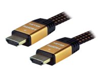 MCL MC385GP - Câble HDMI avec Ethernet - HDMI mâle pour HDMI mâle - 5 m - support 4K - MC385GP-5M - Câbles HDMI