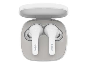 Belkin SoundForm Flow - Écouteurs sans fil avec micro - intra-auriculaire - Bluetooth - Suppresseur de bruit actif - blanc - AUC006BTWH - Écouteurs