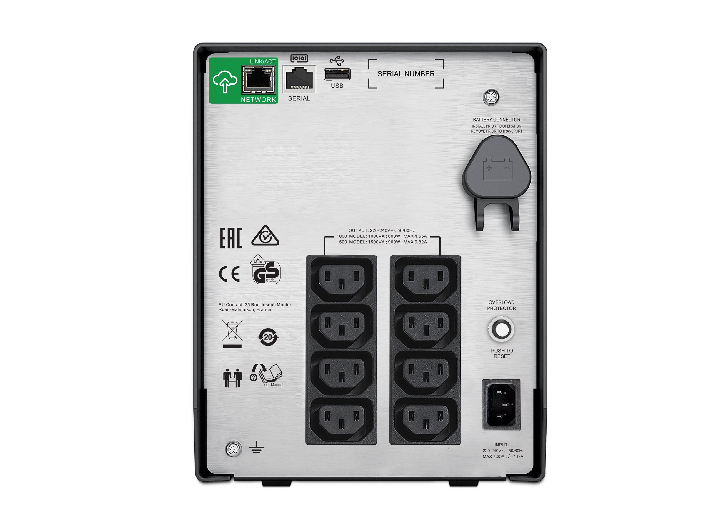 APC Smart-UPS SMC1000IC - Onduleur - CA 220/230/240 V - 600 Watt - 1000 VA - USB - connecteurs de sortie : 8 - noir - SMC1000IC - UPS autonomes
