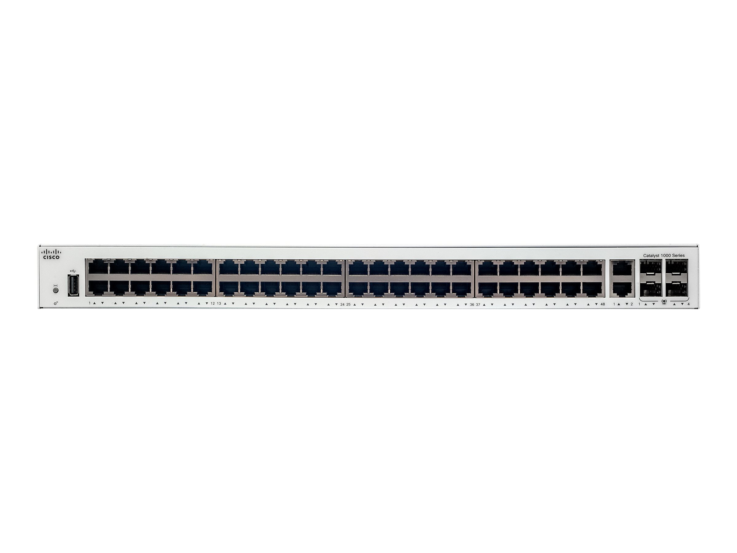 Cisco Catalyst 1000-48T-4G-L - Commutateur - Géré - 48 x 10/100/1000 + 4 x Gigabit SFP (liaison montante) - Montable sur rack - C1000-48T-4G-L - Concentrateurs et commutateurs gigabit