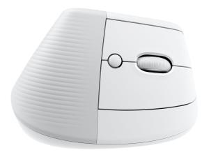 Logitech Lift for Mac - Souris verticale - ergonomique - optique - 6 boutons - sans fil - Bluetooth - récepteur USB Logitech Logi Bolt - blanc cassé - pour Apple MacBook - 910-006477 - Souris