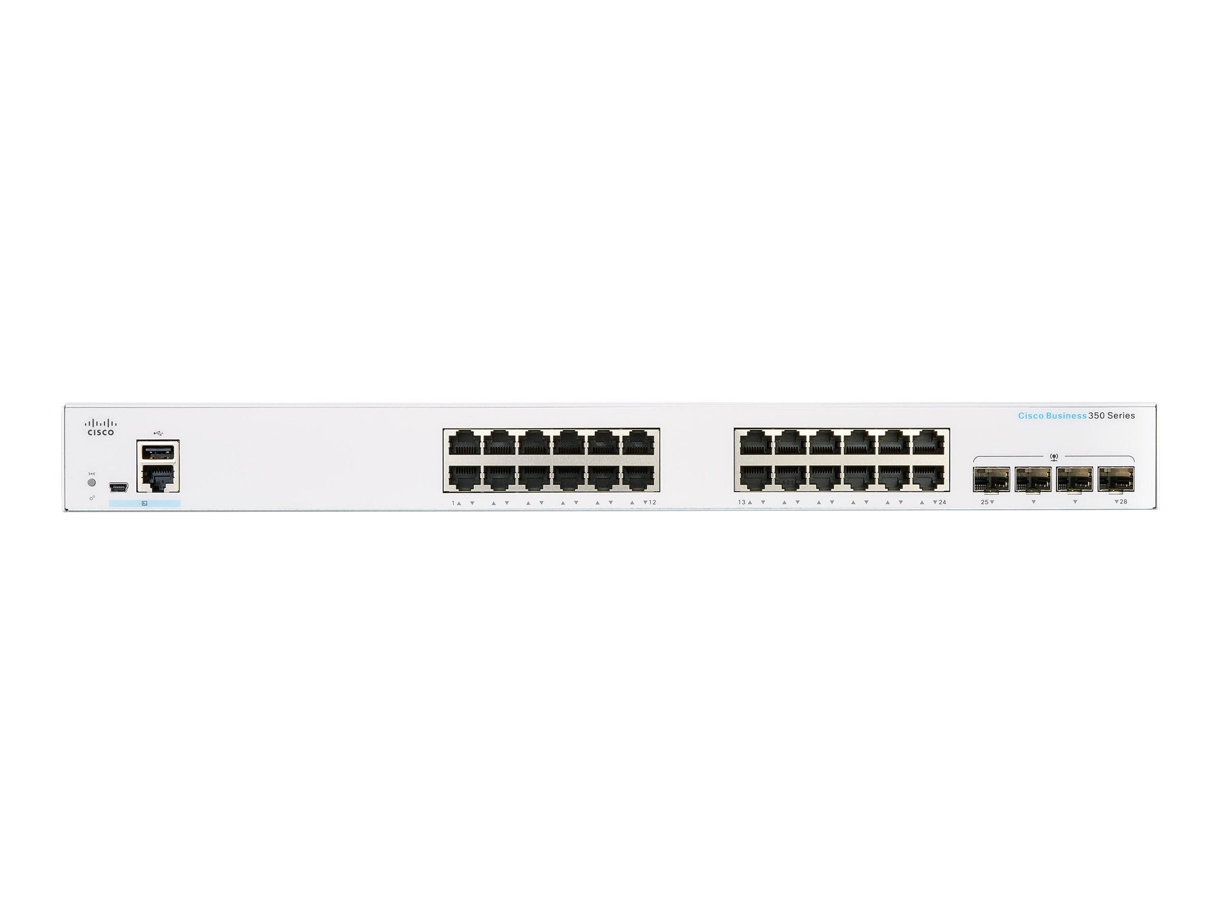 Cisco Business 350 Series 350-24T-4G - Commutateur - C3 - Géré - 24 x 10/100/1000 + 4 x SFP - Montable sur rack - CBS350-24T-4G-EU - Concentrateurs et commutateurs gigabit