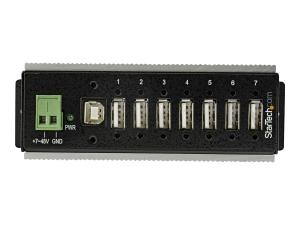 StarTech.com Multiprise USB 2.0 industrielle à 7 ports avec protection électrostatique (ESD) 15 kV (HB20A7AME) - Concentrateur (hub) - 7 x USB 2.0 - Montage sur rail DIN - Tension CC - Conformité TAA - pour P/N: ITB20D3250 - HB20A7AME - Concentrateurs USB