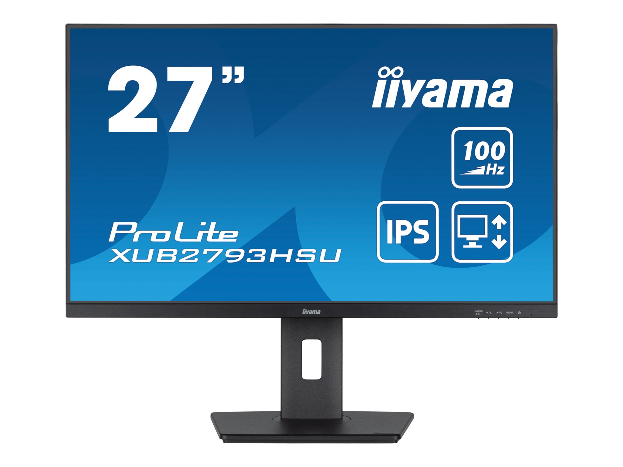 iiyama ProLite XUB2793HSU-B7 - Écran LED - 27" - 1920 x 1080 Full HD (1080p) @ 100 Hz - IPS - 250 cd/m² - 1300:1 - 1 ms - HDMI, DisplayPort - haut-parleurs - noir mat - XUB2793HSU-B7 - Écrans d'ordinateur