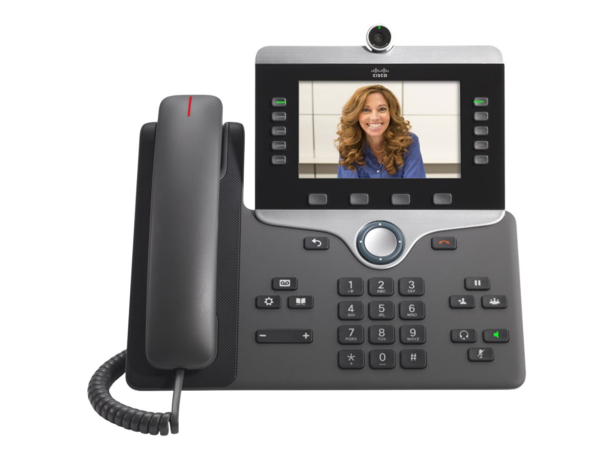 Cisco IP Phone 8865 - Visiophone IP - avec appareil photo numérique, Interface Bluetooth - IEEE 802.11a/b/g/n/ac (Wi-Fi) - SIP, SDP - 5 lignes - Charbon - CP-8865-K9= - Téléphones sans fil