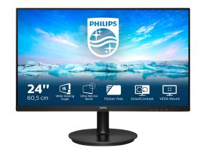 Philips V-line 241V8L - Écran LED - 24" (23.8" visualisable) - 1920 x 1080 Full HD (1080p) @ 75 Hz - VA - 250 cd/m² - 3000:1 - 4 ms - HDMI, VGA - noir texturé - 241V8L/00 - Écrans d'ordinateur