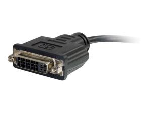 C2G HDMI Mini to Single Link DVI-D Adapter Converter Dongle - Adaptateur vidéo - liaison simple - DVI-D femelle pour 19 pin mini HDMI Type C mâle - 20.3 cm - double blindage - noir - 80505 - Câbles HDMI
