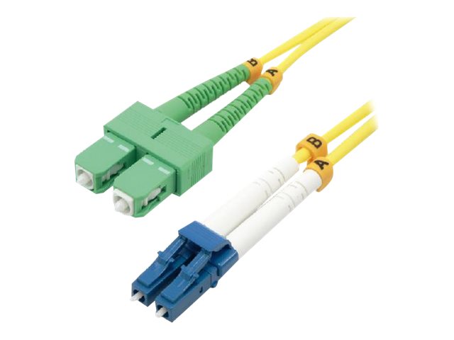 MCL - Câble réseau - mode unique LC (M) pour mode unique SC/APC (M) - 2 m - fibre optique - 9 / 125 micromètres - OS2 - sans halogène - FJOS2/SCA-LC-2M - Câblesenfibres