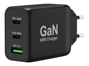 PORT Connect - Adaptateur secteur - technologie GaN - 65 Watt - 3.25 A - QC 3.0, PD 3.0 - 2 connecteurs de sortie (24 pin USB-C, USB type A) - Europe - 900106-EU - Adaptateurs électriques et chargeurs