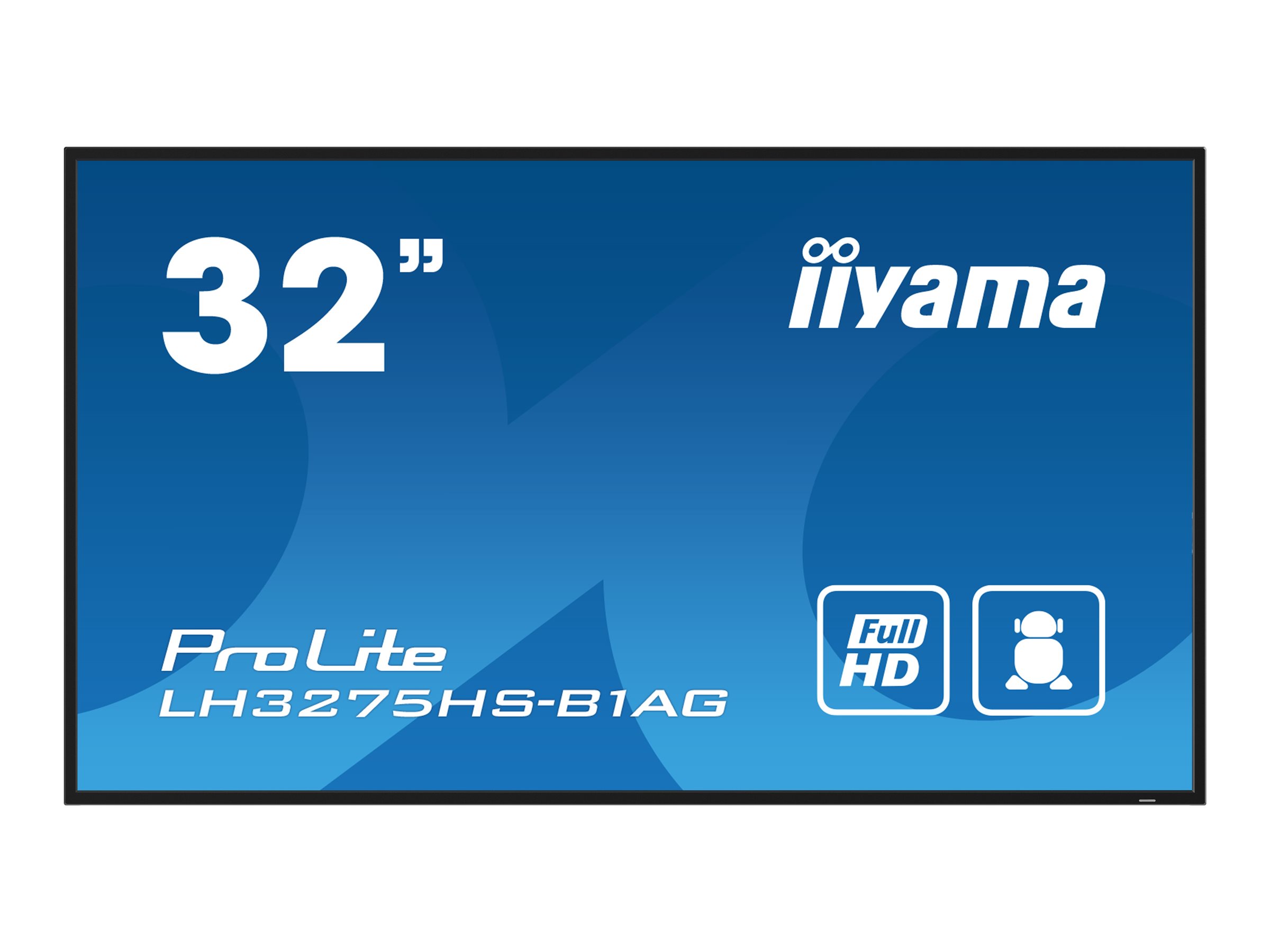 iiyama ProLite LH3275HS-B1AG - Classe de diagonale 32" (31.5" visualisable) écran LCD rétro-éclairé par LED - signalisation numérique - avec lecteur multimédia SoC intégré - Android - 1080p 1920 x 1080 - noir, mat - LH3275HS-B1AG - Écrans de signalisation numérique