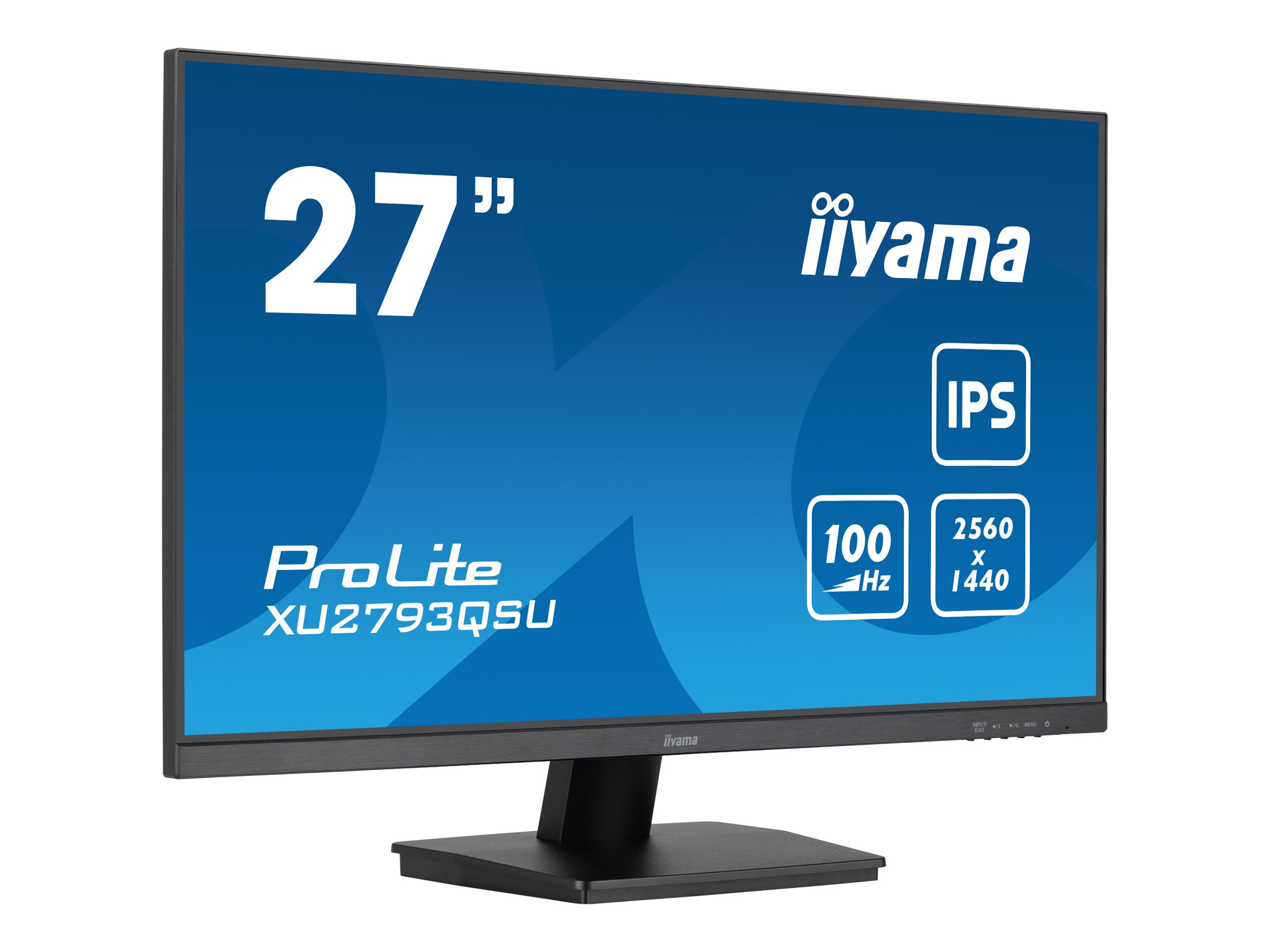 iiyama ProLite XU2793QSU-B6 - Écran LED - 27" - 2560 x 1440 WQHD @ 100 Hz - IPS - 250 cd/m² - 1300:1 - 1 ms - HDMI, DisplayPort - haut-parleurs - noir, mat - XU2793QSU-B6 - Écrans d'ordinateur