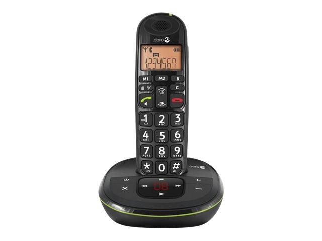 DORO PhoneEasy 105wr - Téléphone sans fil - système de répondeur avec ID d'appelant - DECT\GAP - noir - 5552 - Téléphones sans fil