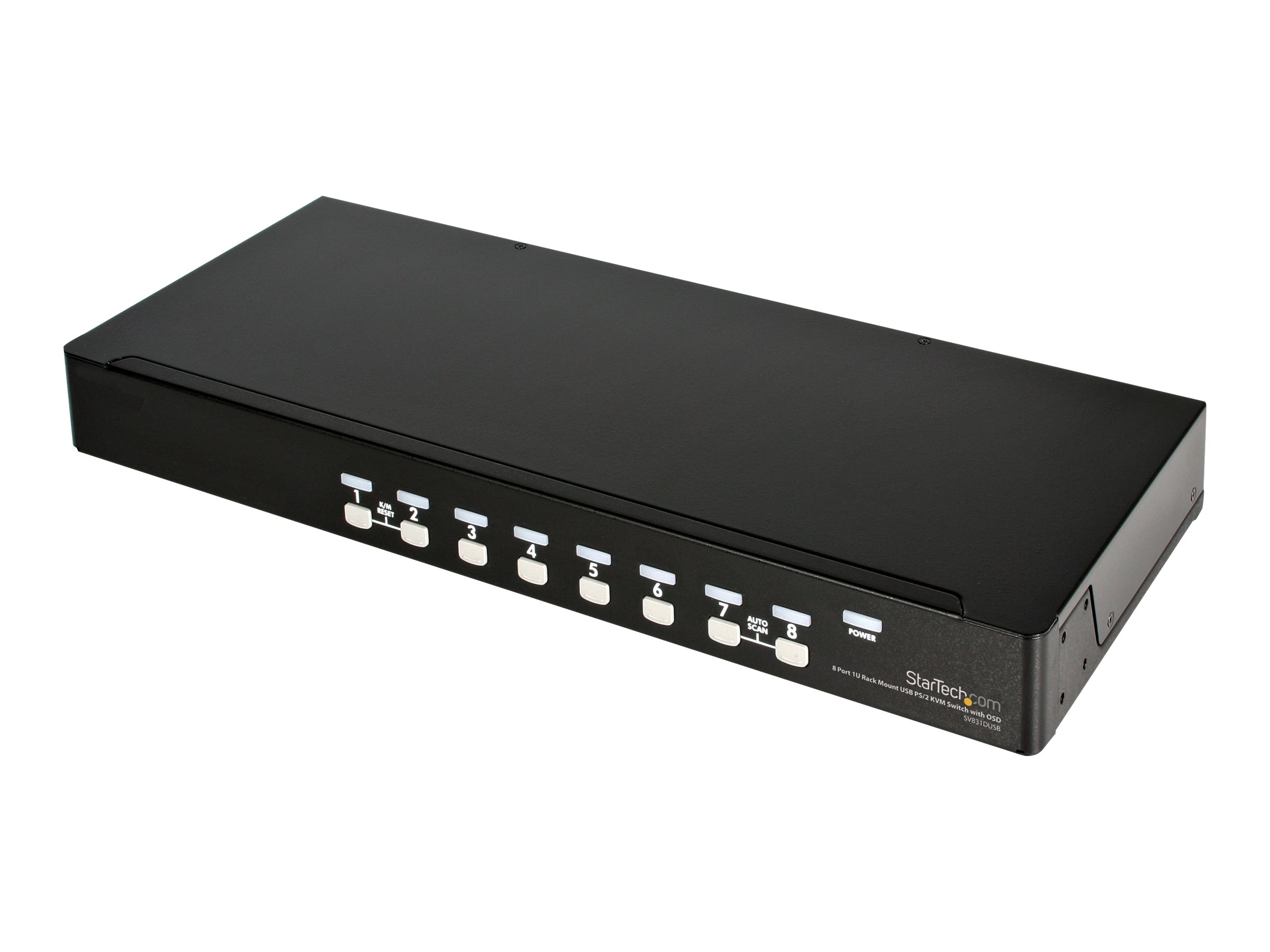 StarTech.com Commutateur KVM PS/2 USB 8 ports 1U empilables sur rack avec OSD - Commutateur KVM - 8 x KVM port(s) - 1 utilisateur local - de bureau - pour P/N: RK3236BKF - SV831DUSBGB - Commutateurs KVM